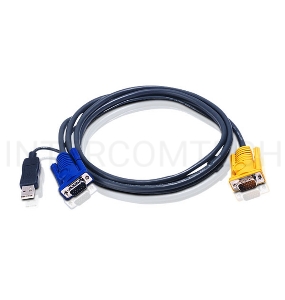Шнур ATEN, мон+клав+мышь USB, SPHD15=>HD DB15+USB A-Тип, Male-2xMale,  8+4 проводов, опрессованный,   3 метр., черный, (с поддержкой KVM PS/2) (2L-5203UP)