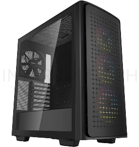 Корпус Deepcool CK560 без БП, боковое окно (закаленное стекло), 3xARGB LED 120мм вентилятора спереди и 1x140мм вентилятор сзади, черный, ATX